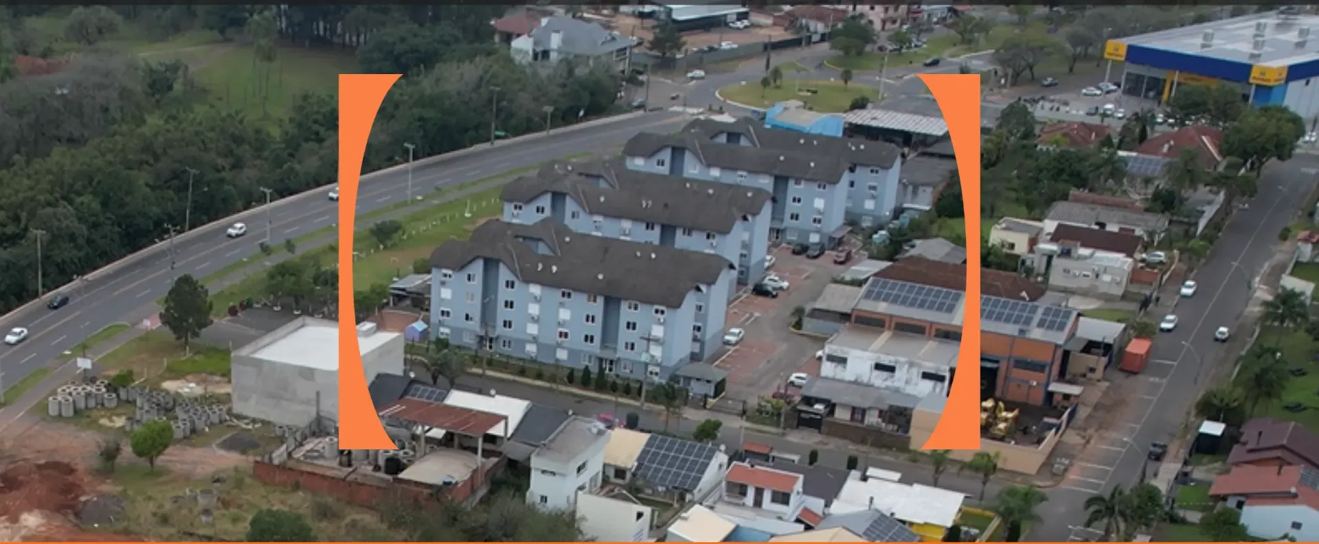 Vista aérea do Residencial Aquarela Brasil em Campo Bom, entregue pela Construtora Concisa em 2012/2013