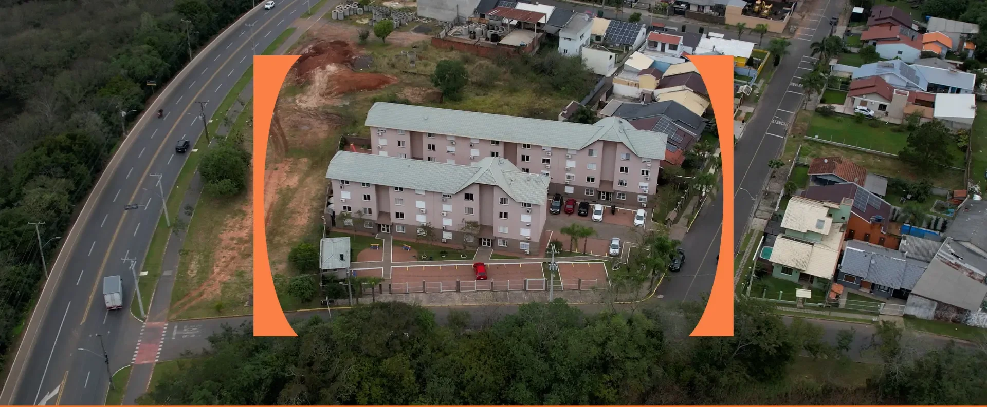 Vista aérea do Residencial Campo Brasil em Campo Bom, entregue pela Construtora Concisa em 2010