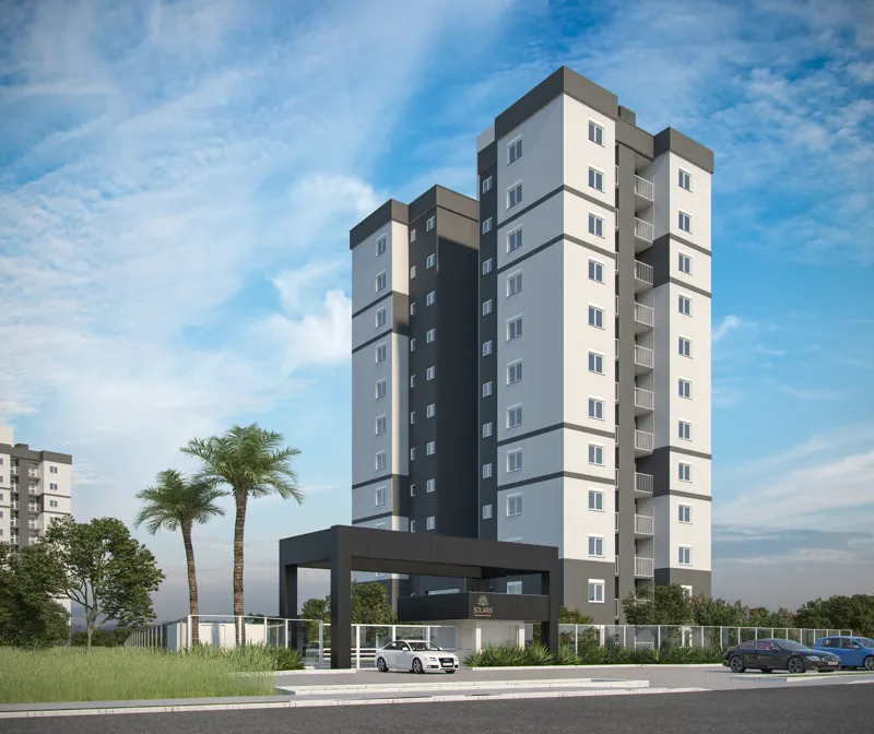 Fachada do Residencial Solaris em Novo Hamburgo, entregue pela Construtora Concisa
